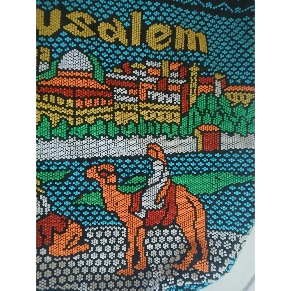 Jerusalem Themed Beaded Tote  Bag Purse